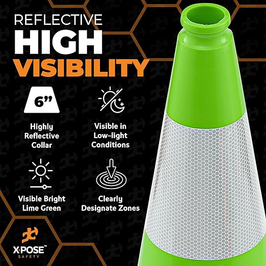 Xpose Safety 18” Lime Green Traffic Cone - Image 5