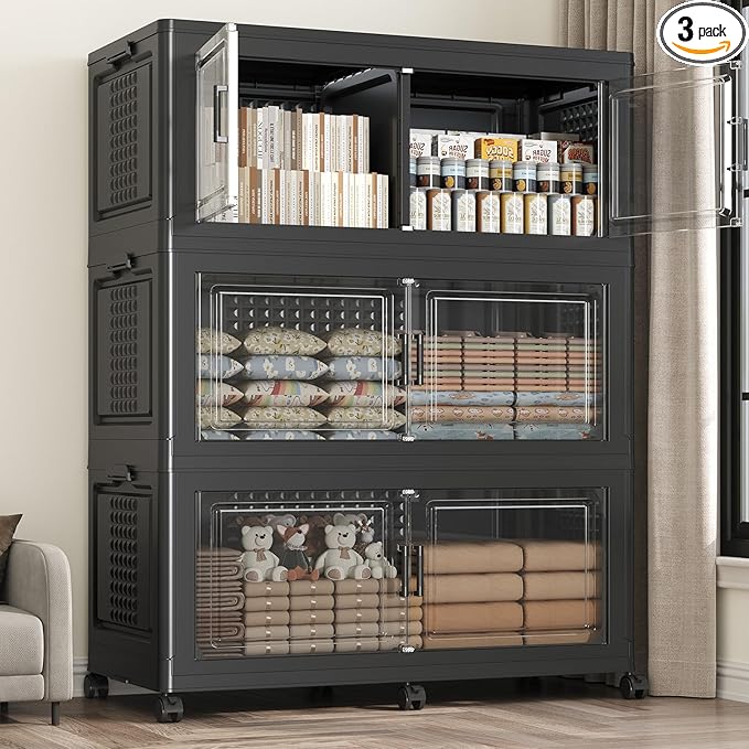 600 QT Extra Large Stackable Storage Bins by Atrasee