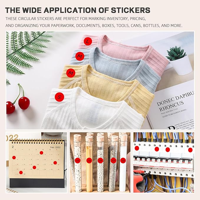 PARLAIM 1/2 Inch Round Adhesive Color-Code Dot Stickers, 500 Stickers Inventory - Image 6