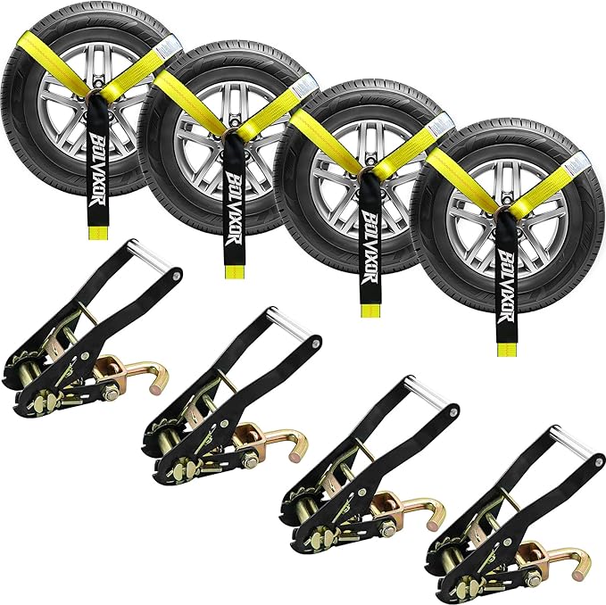 4 Pack Car Tie Down Straps for Trailers 2" x 96" by Unknown