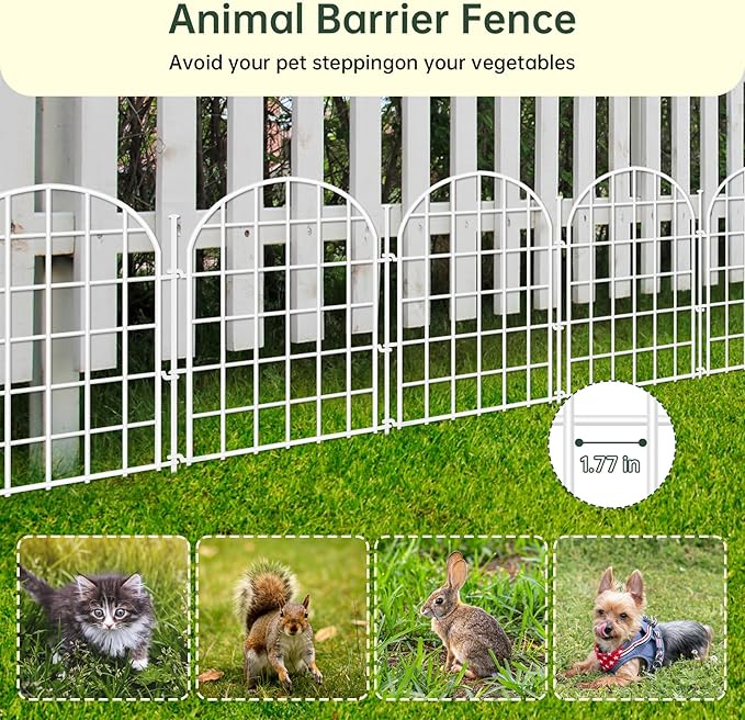 32.5ft x 22in Panels Garden Fence, 30 Panels Arched No Dig Fence, Decorative - Image 3