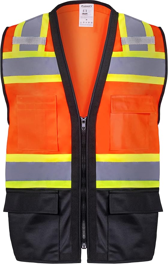 ProtectX 6 Pockets High Visibility Safety Vest by ProtectX