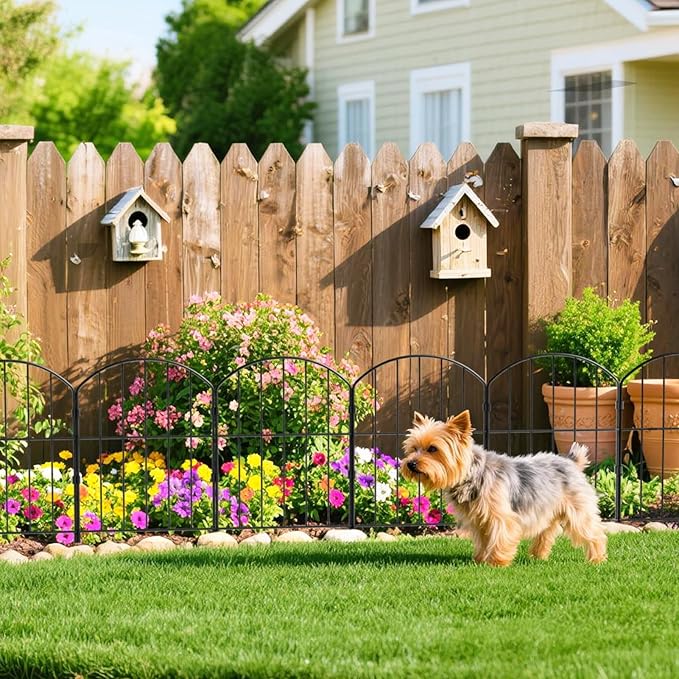 VANCASTLE Decorative Garden Fence Outdoor, Total 10.5ft x 24in, Rustproof Metal - Image 7