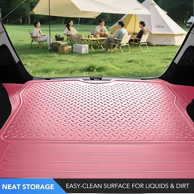 PIC AUTO Heavy Duty Rubber Trunk Cargo Liner Floor Mats, Trimmable to Fit - Image 2
