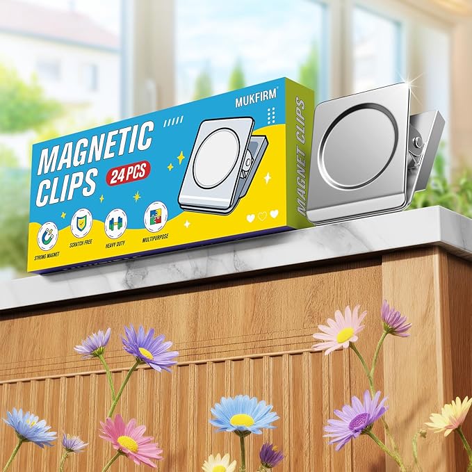 24 Pack Large Magnetic Clips Heavy Duty, Strong Magnet Clips - Image 7