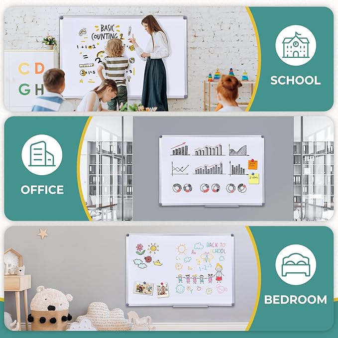 Premium 72"x 48" Multipurpose Magnetic Dry Erase Board - Image 5