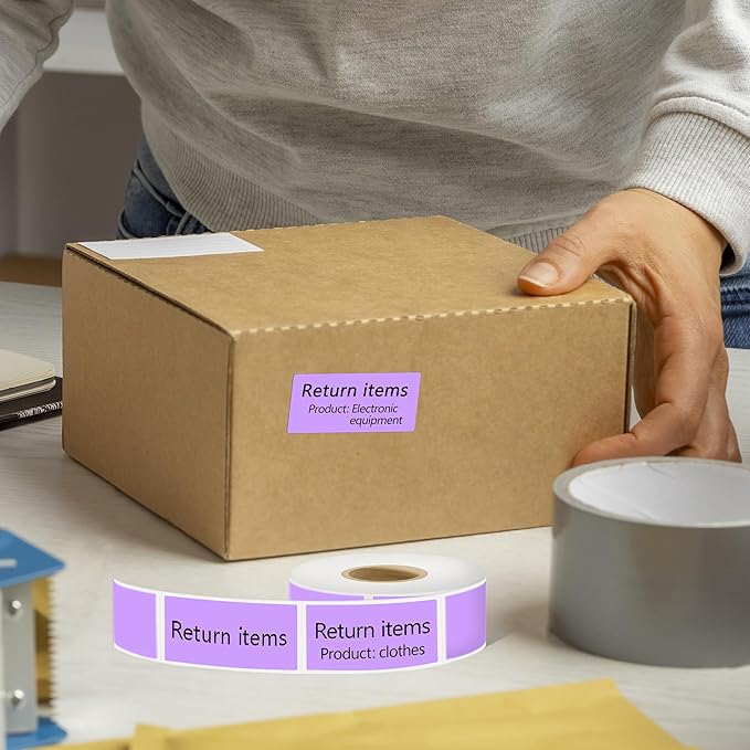 1X2 inch Label Stickers Roll for Thermal Printer 500PCS Colored Removable - Image 4