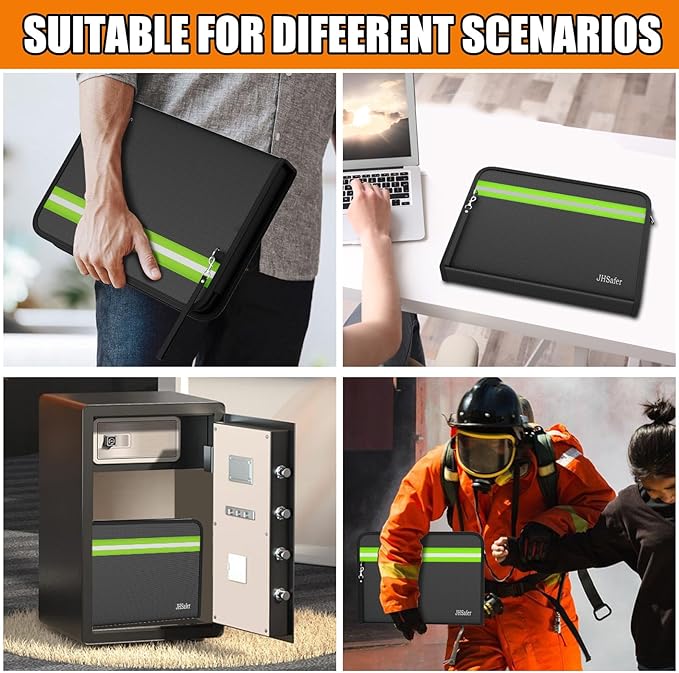 6400℉ Fireproof Document Bag, 15” X 11” Waterproof Fireproof Money Bag - Image 7