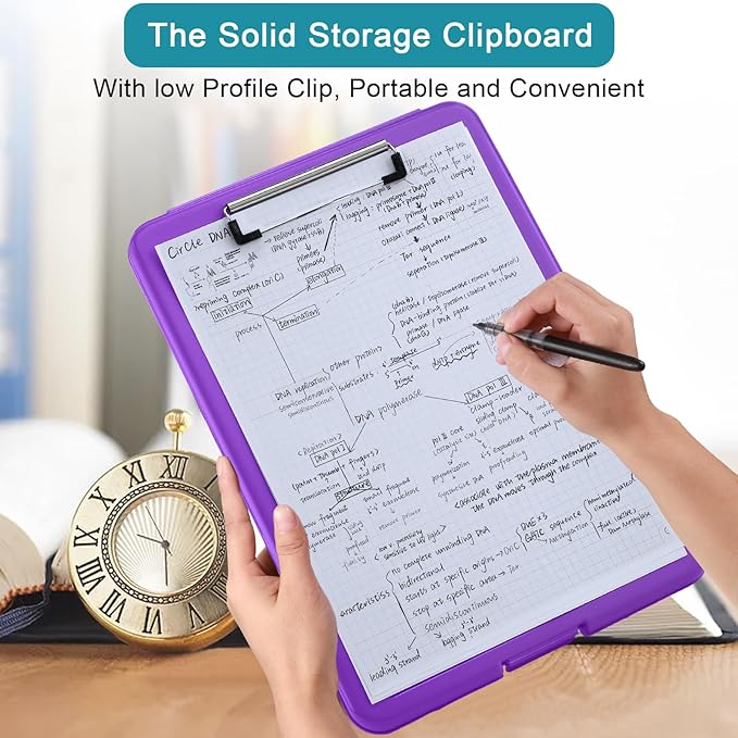 10 Pieces Clipboard with Storage Plastic Storage Clipboard Nursing Clip Board - Image 6