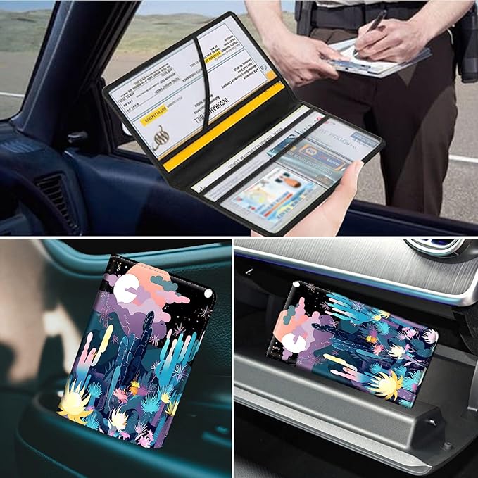 Car Registration and Insurance Holder, Leather Car Glove Box Organizer - Image 7