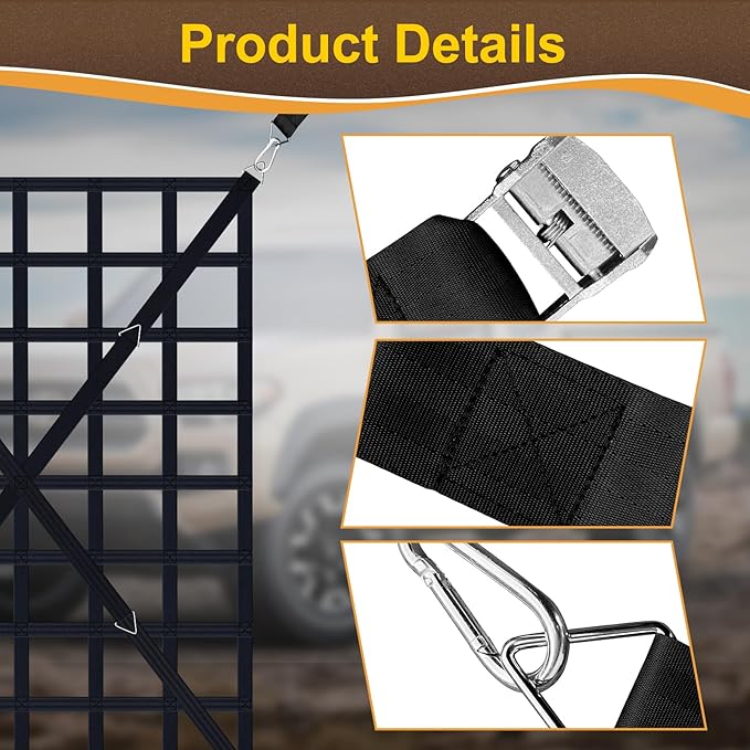 Cargo Net for Pickup Truck Bed, Heavy Duty 1100 lbs Capacity, Adjustable Cam - Image 7