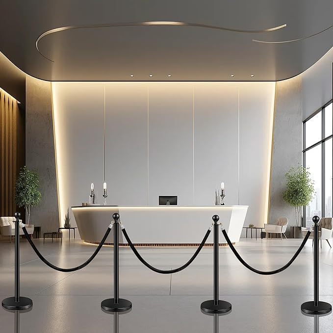 4PCS Black Stainless Steel Stanchions - Image 6