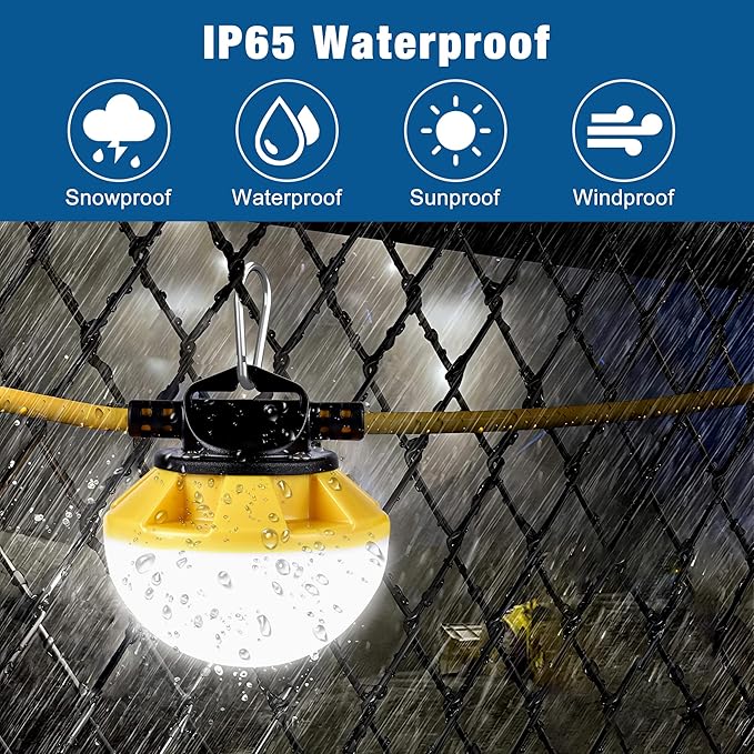 50FT Construction String Lights, IP65 Waterproof ETL Certified LED String Work - Image 4
