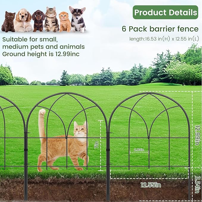 Small 12.55"*16.53" Decorative Garden Fencing Border, No Dig Fences Barrier - Image 3