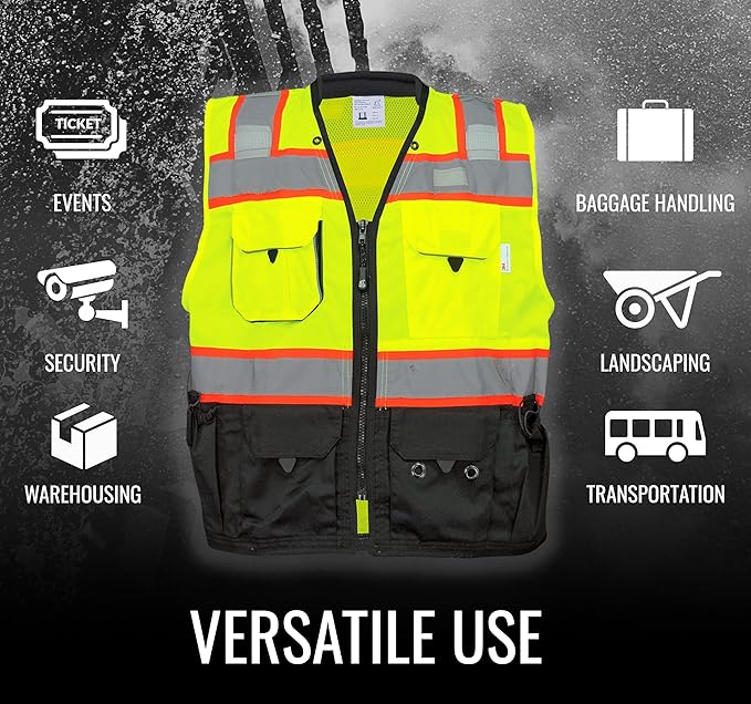 Global Glove GLO-099 Premium High-Visibility Surveyors Safety Vest, Lightweight - Image 6
