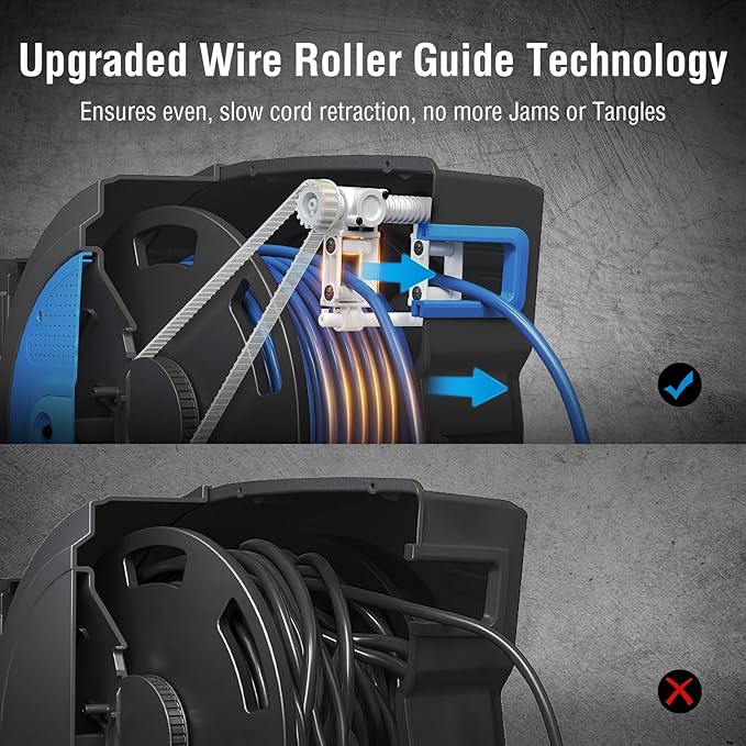 SURAIELEC 80 FT Retractable Extension Cord Reel, 14 AWG SJTOW Power Cord - Image 6