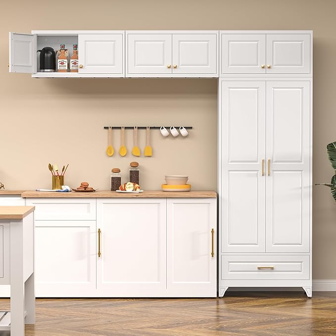 Kitchen Pantry Cabinet, Metal Storage Cabinet - Image 8