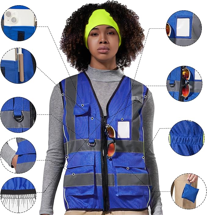 A-SAFETY High Visibility Reflective Safety Vest Customize Logo - Image 2