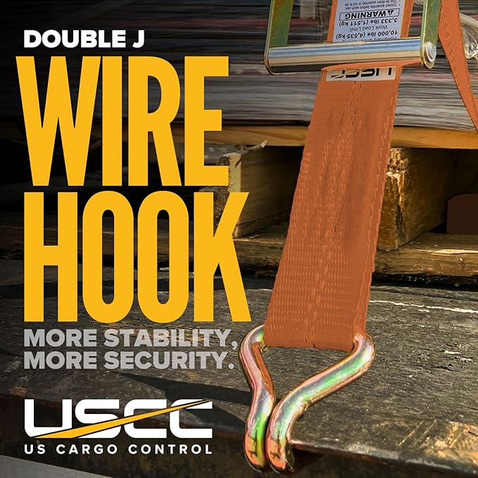 US Cargo Control Wire Hook Ratchet Straps 2 Inch x 30 Foot, 000 LBS Break - Image 6