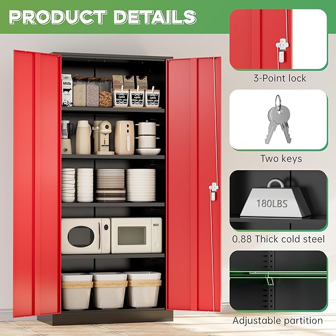 INTERGREAT Metal Storage Cabinet, Locking Tool Cabinets - Image 6