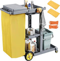 DWVO Janitorial Cart on Wheels, Cleaning Carts, Housekeeping Cart, 3 Shelf by DWVO