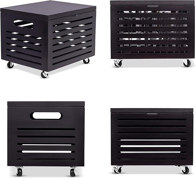 BIRDROCK HOME Bamboo Rolling File Storage Organizer Box - Image 8