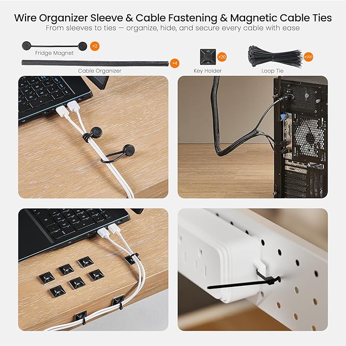 EUREKA ERGONOMIC Cable Management Organizer Kit Cable Raceways 316 PCS - Image 7