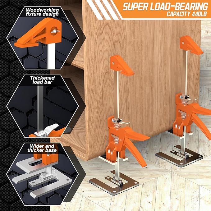 Labor Saving Arm Jack 2 Pack, 15.5 Inch Stainless Steel Furniture Lifts - Image 3