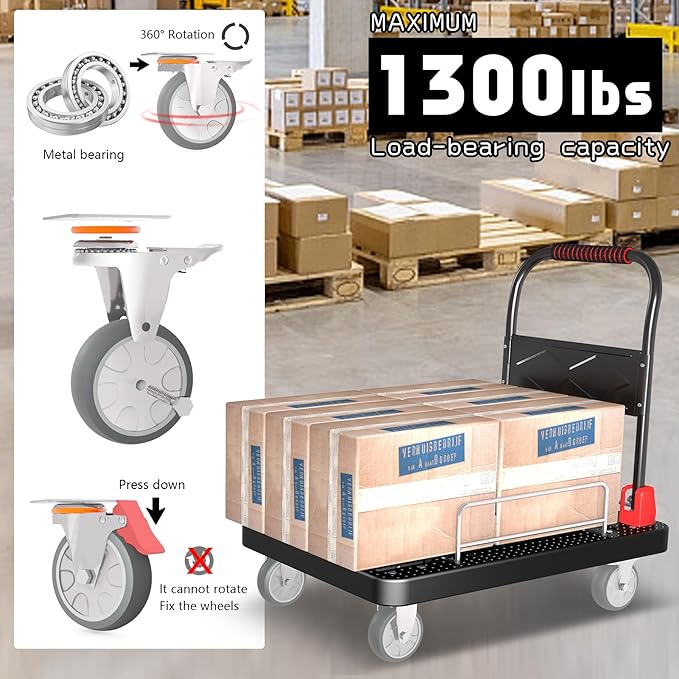 Platform Trucks Flatbed Cart Heavy Duty - Image 2