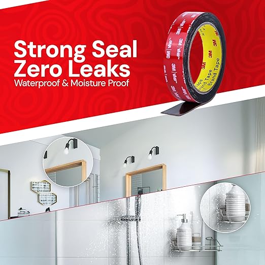 3M Double Sided Mounting Tape, Heavy Duty Waterproof Adhesive, 1 inch by 15 ft - Image 2