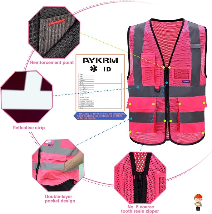 A-SAFETY High Visibility Mesh Safety Reflective Vest - Image 5