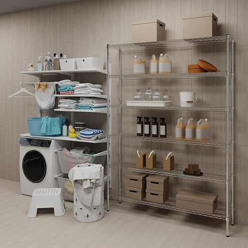 14" Deep x 60" Wide x 74" Height Wire Shelving Kit | 6-Tier | NSF Commercial - Image 2