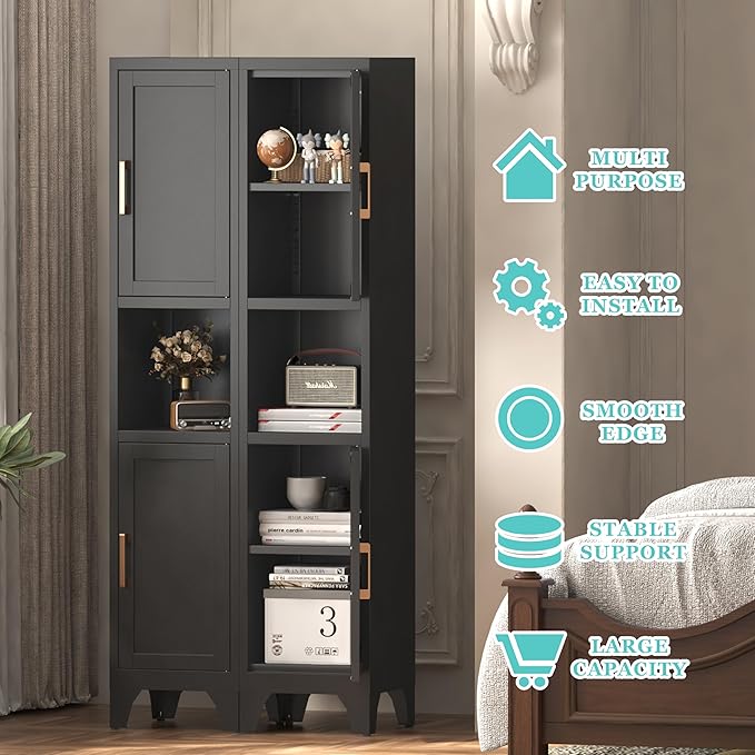 Tall Bathroom Storage Cabinet, Metal Slim Narrow Bathroom Organizer - Image 6