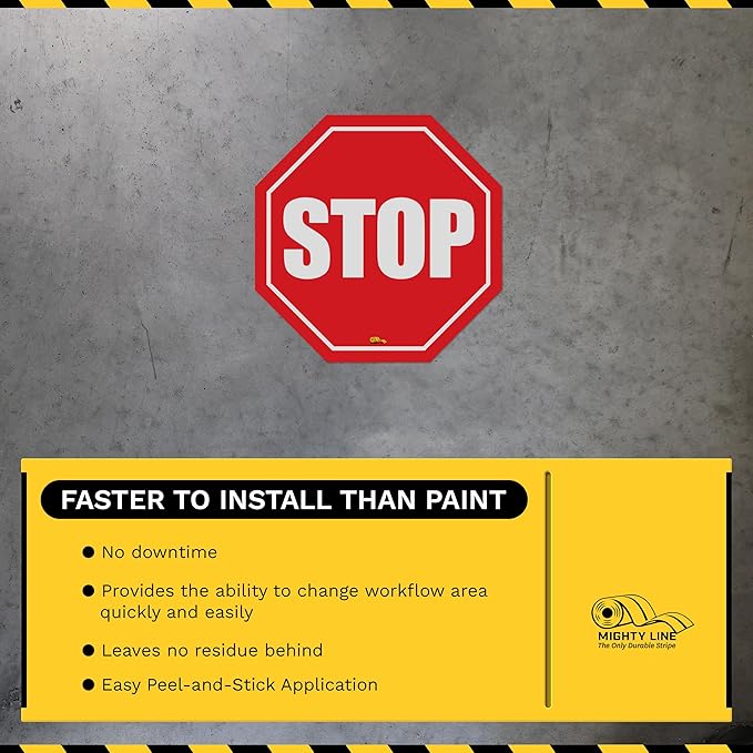Mighty Line Stop Floor Sign Sticker - Image 4