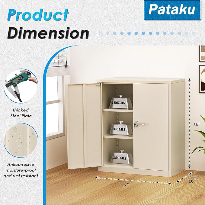 Pataku Metal Storage Cabinet, Garage Cabinet - Image 5