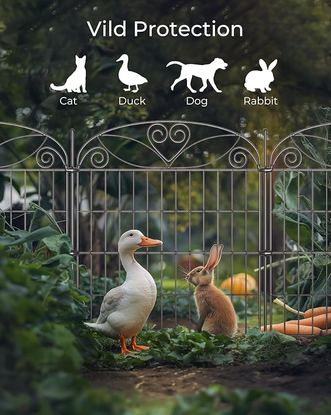 10 Panels No Dig Decorative Outdoor Garden Fence - Image 4