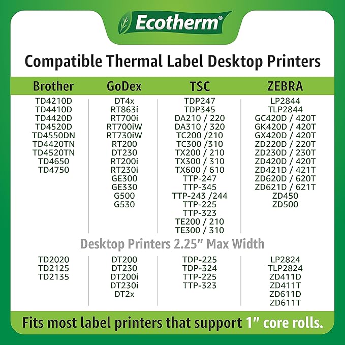 4" x 2" Thermal Labels | 6 Rolls | 7500 Labels | fits Zebra, Offnova Thermal - Image 6