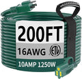 HUANCHAIN Indoor Outdoor Green Extension Cord 200 ft Waterproof, 16/3 Gauge by huanchain