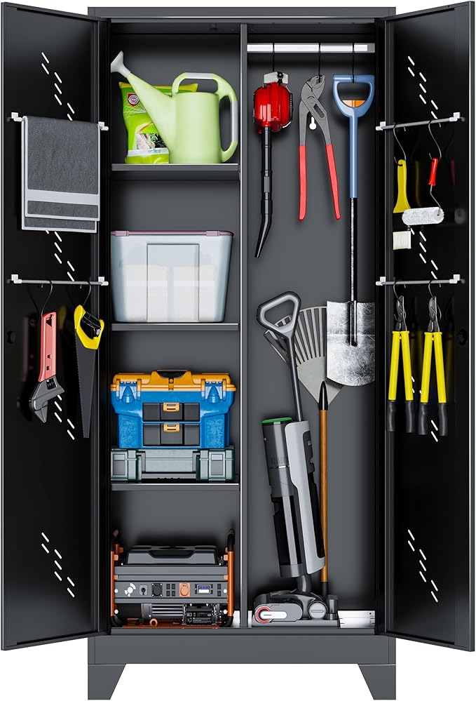 Broom Closet Storage Cabinet, Utility Closet by YILFANA