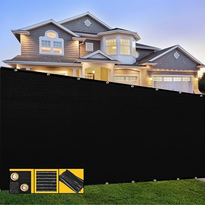 Customized 4' x 68' Black Fence Privacy Screen, by SHADESPEARE