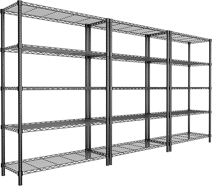 Storage Shelves Heavy Duty, 5-Tier Adjustable Metal Industrial Utility Shelf by ROOMTEC