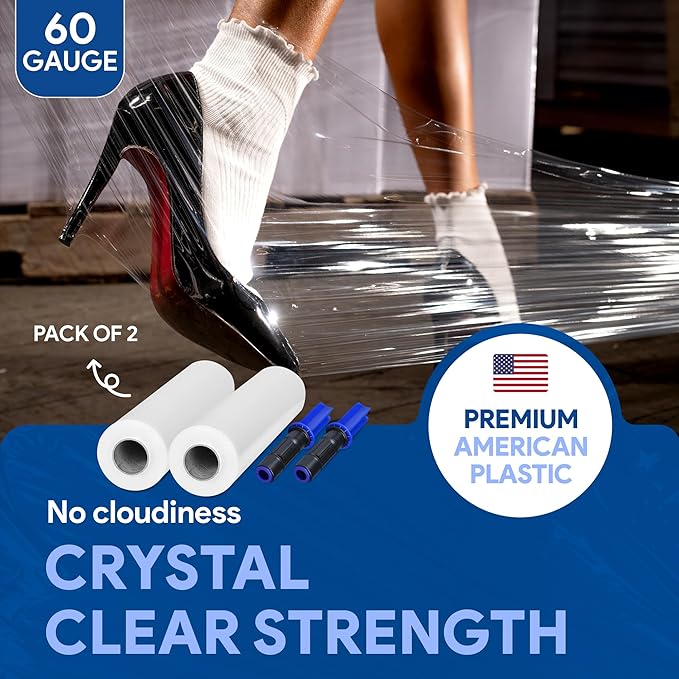 International Plastics Co. 2 Pack 15" Plastic Stretch Film Wrap - Image 5