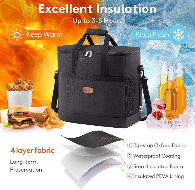 Lifewit Cooler Bag 30/50/60 Cans Collapsible and Insulated Large Lunch Bag - Image 4