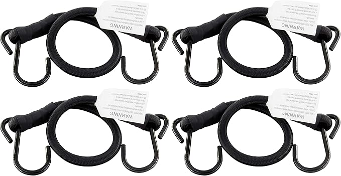 Bungee Cords with Hooks, 3/8 Inch Thick Round Bungee Cord Heavy Duty Strong by HELIDA