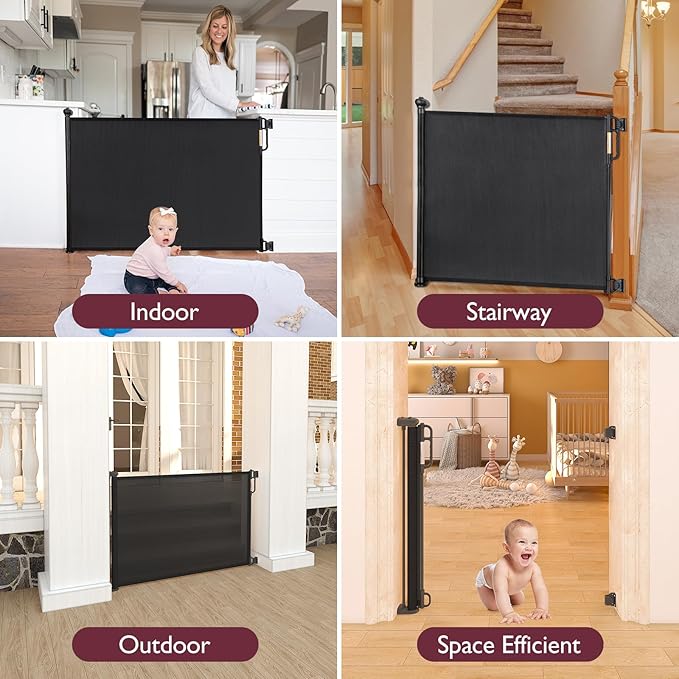 Retractable Baby Gate, Momcozy Extra Wide Mesh Baby Gates - Image 5