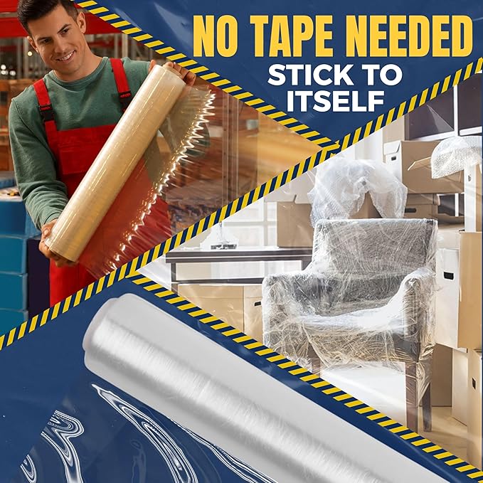 Industrial Stretch Film Wrap – 18" x 1000 FT x 80 Gauge, 4 Rolls Heavy Duty - Image 6