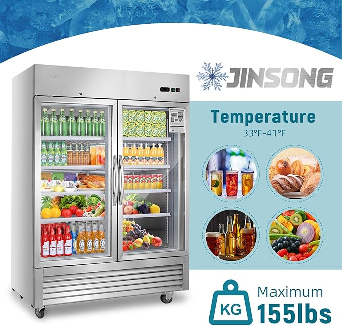 JINSONG Commercial Beverage Fridge Display Refrigerator, Glass Door Refrigerator - Image 4
