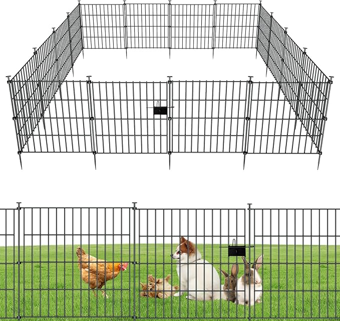 10 Panels Garden Fence Dog Fence Outdoor by richmen