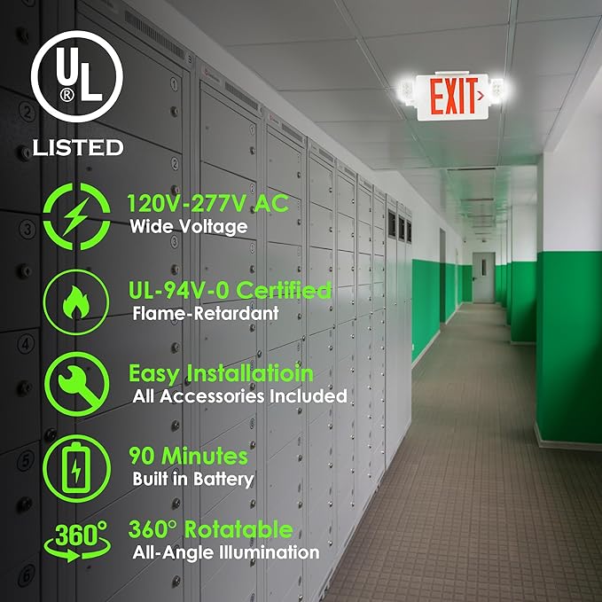 Gruenlich LED Combo Exit Sign, Emergency Light - Image 2