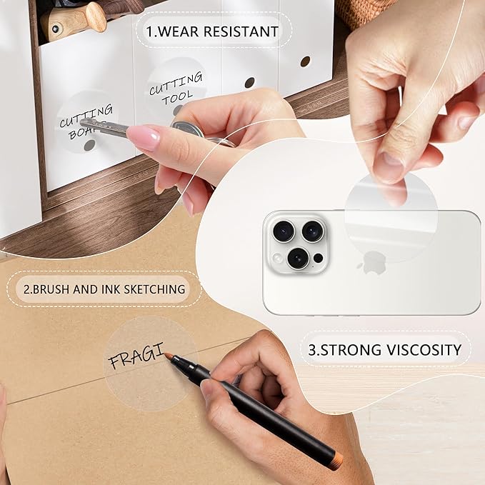 2 Inch Transparent Circle Stickers 500 Pcs, Permanent Color Coding Dots - Image 3